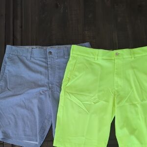 Walter Hagen Neon Yellow and Blue Men Shorts